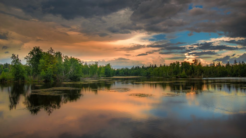 a beautiful sunset over water